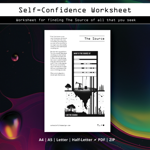 The Source Self Confidence Therapy Counseling Coaching Digital Download Printable Planner Worksheet A5 A4 Letter